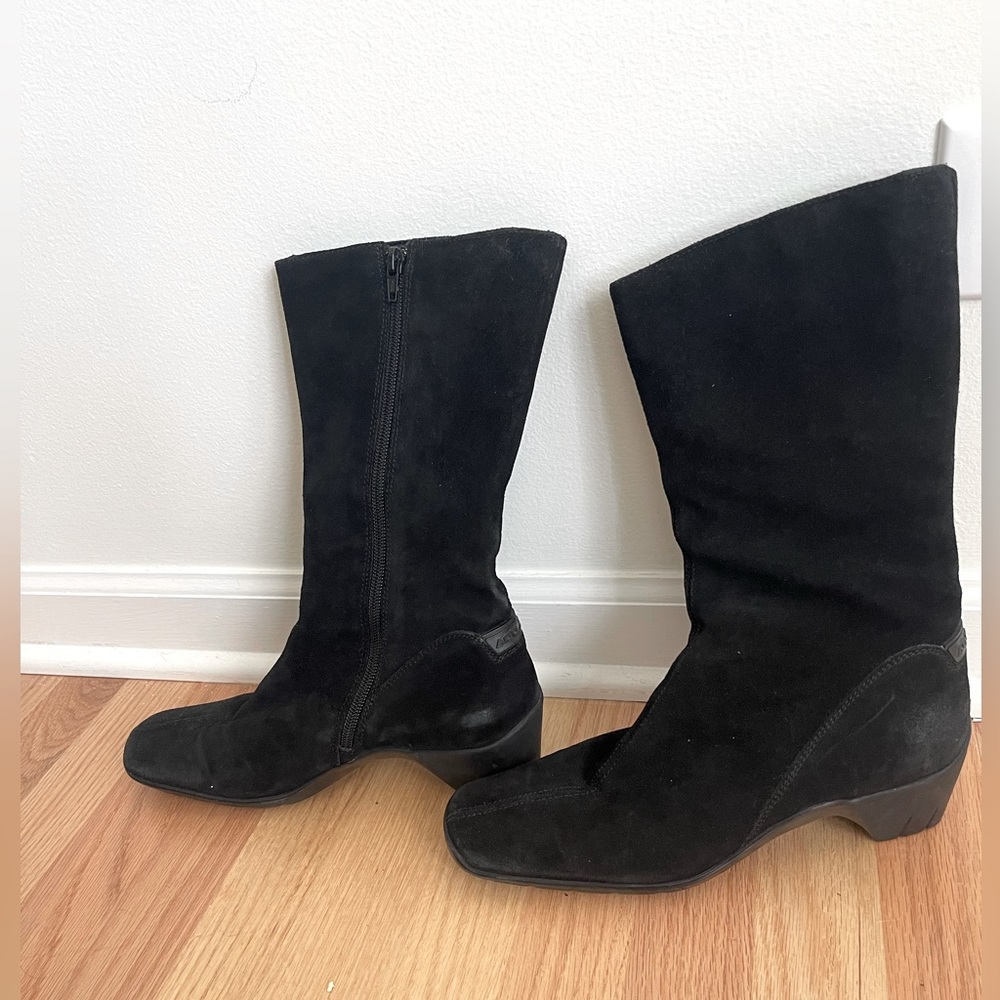 Aquatalia Black Suede Calf Boots